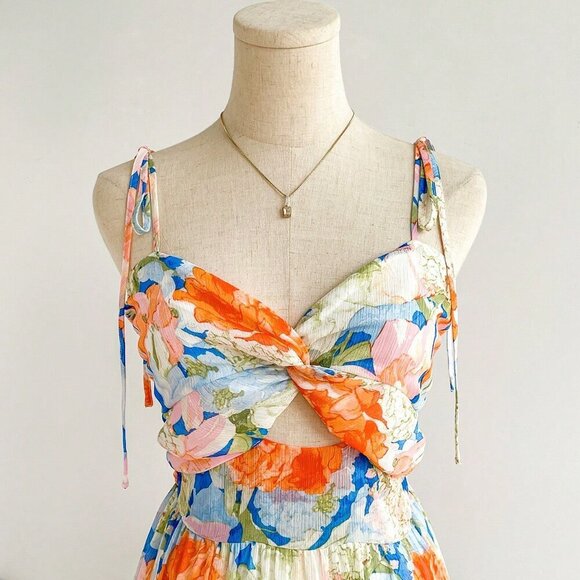 Multicolor Boho Women's Romantic Floral Casual Holiday Dress - Picture 4 of 8